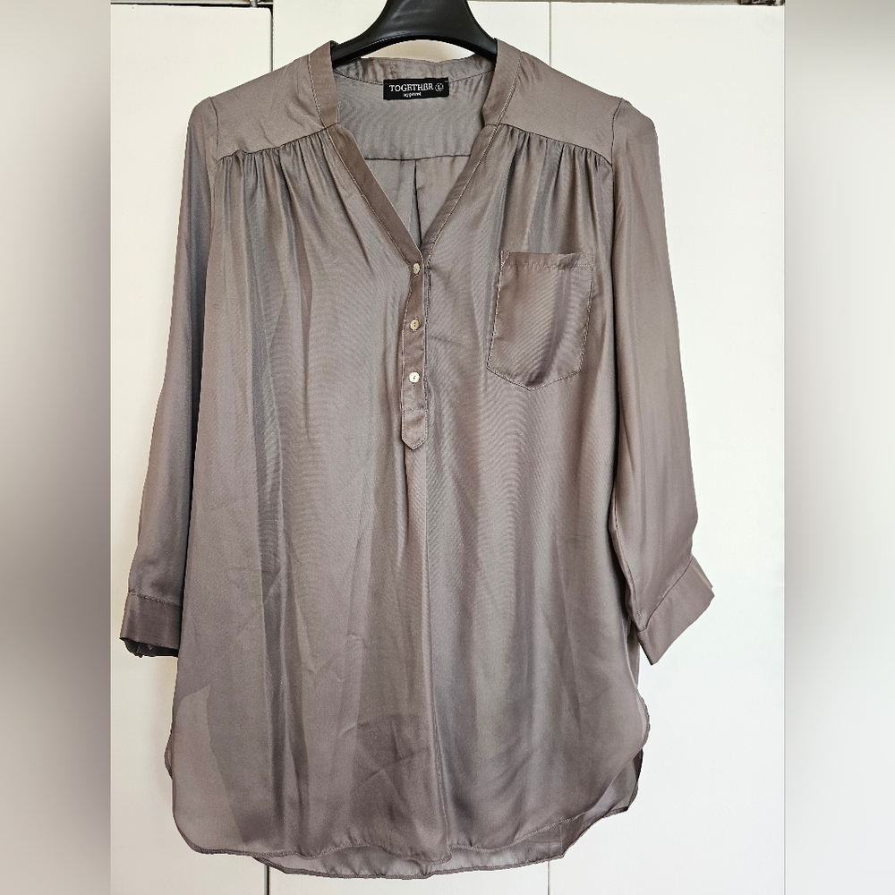 Gray Sheer Blouse
